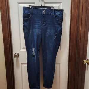 Royalty For Me Dark Blue Skinny Jeans Sz 16W EUC